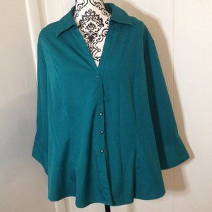 Cato Women Long Sleeve Button Down Top 22/24W